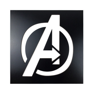 Drevená dekorácia Symbol Avengers čierna