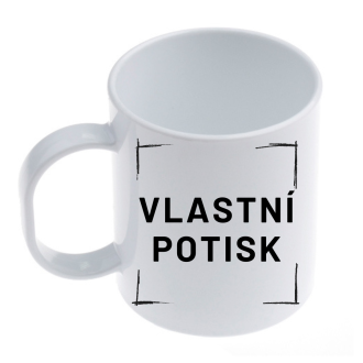 Plastový hrnček s vlastnou potlačou biely